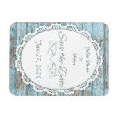 Vintages blaues Holz und rustikaler Strand Magnet (Horizontal)
