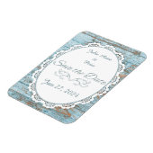 Vintages blaues Holz und rustikaler Strand Magnet (Linke Seite)
