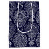 Vintages blaues Indianerbild Mittlere Geschenktüte (Rückseite)