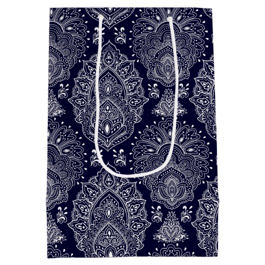 Vintages blaues Indianerbild Mittlere Geschenktüte (Rückseite)