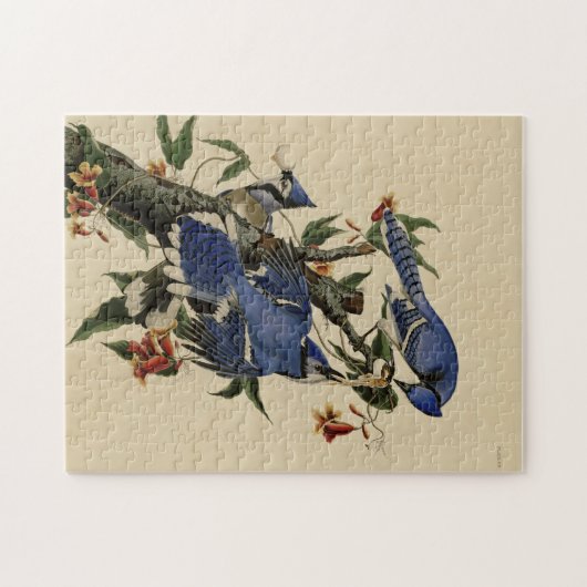 Vintages blaues Jay-Puzzlespiel Puzzle (Horizontal)