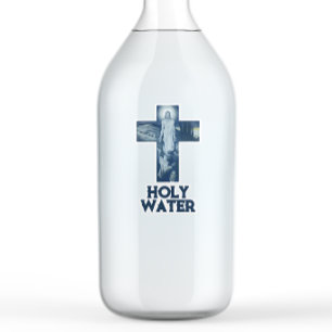 Vintages blaues Jesus kreuzen Christentum Heiliges Aufkleber