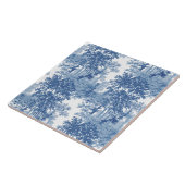 Vintages blaues Landschaftstoil mit Urnen und Spal Fliese (Seite)