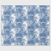 Vintages blaues Landschaftstoil mit Urnen und Spal Geschenkpapier (Flach)