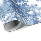 Vintages blaues Landschaftstoil mit Urnen und Spal Geschenkpapier (Rolleneckpunkt)