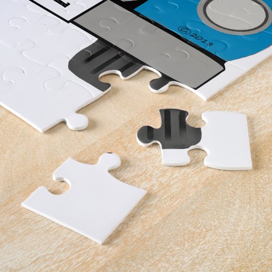 Vintages blaues LKW-Puzzlespiel personifizieren Puzzle (Seite)