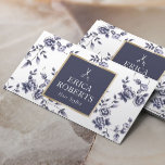 Vintages blaues Meer Rodelbahn mit Aussicht Visitenkarte<br><div class="desc">Hair Stylist Vintag Blue Floral Elegant Hair Salon Business Cards.</div>