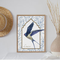 Vintages blaues Meer Schluchten Holz Custom Mond