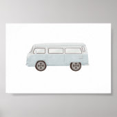Vintages blaues Minivan-Poster Poster (Vorne)