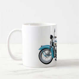 Vintages Blaues Motorrad Kaffeetasse