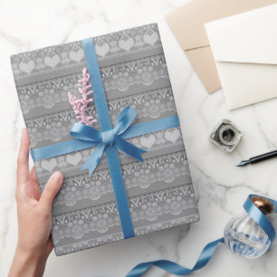 Vintages, blaues Muster für Kinder und Dekoration Geschenkpapier