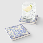 Vintages blaues Paar Steinuntersetzer (Seitenansicht)