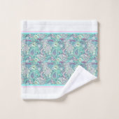 Vintages blaues Paisley Badehandtuch Set (Waschlappen)