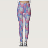 Vintages Blaues Patchmuster Leggings (Vorderseite)