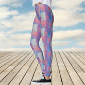 Vintages Blaues Patchmuster Leggings