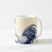 Vintages blaues Quadrat im Blumengarten Kaffeetasse (VorderseiteRechts)