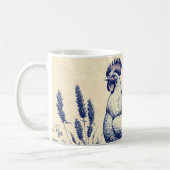 Vintages blaues Quadrat im Blumengarten Kaffeetasse (Links)