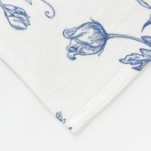 Vintages blaues Rose Blumenmuster Fleecedecke (Ecke)