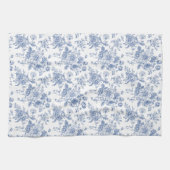 Vintages blaues Rose Blumenmuster Geschirrtuch (Horizontal)