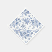 Vintages blaues Rose Blumenmuster Serviette (Ecke)