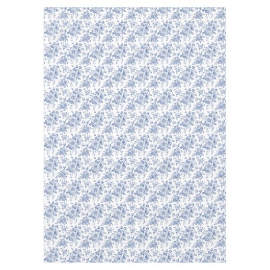 Vintages blaues Rose Blumenmuster Tischdecke (Vorderseite)