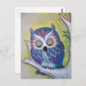 Vintages blaues Schlafmittel Postkarte (Vorne/Hinten)