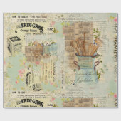 Vintages blaues Schleifpapier Geschenkpapier (Flach)