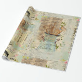 Vintages blaues Schleifpapier Geschenkpapier (Ungerollt)