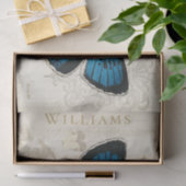 Vintages blaues Schmetterlingspapier Seidenpapier (Geschenk)