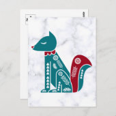 Vintages Blaues Skandinavien Postkarte (Vorne/Hinten)