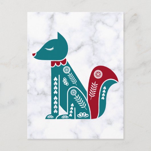 Vintages Blaues Skandinavien Postkarte (Vorderseite)