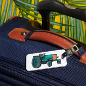 Vintages blaues Traktor Gepäckanhänger