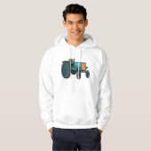 Vintages blaues Traktor Hoodie (Vorne ganz)
