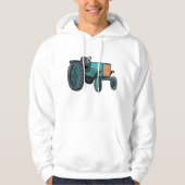 Vintages blaues Traktor Hoodie (Vorderseite)