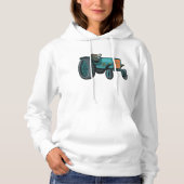 Vintages blaues Traktor Hoodie (Vorderseite)