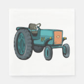 Vintages blaues Traktor Serviette (Vorderseite)