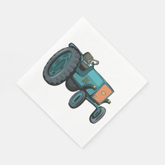 Vintages blaues Traktor Serviette (Ecke)