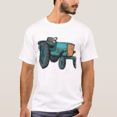 Vintages blaues Traktor T-Shirt (Vorderseite)