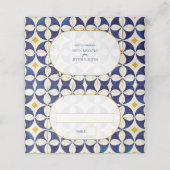 Vintages blaues und gelbes portugiesisches Muster  Platzkarte (Außenseite Aufgefaltet)