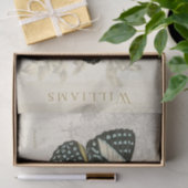 Vintages blaues und schwarzes Schmetterlingspapier Seidenpapier (Geschenk)