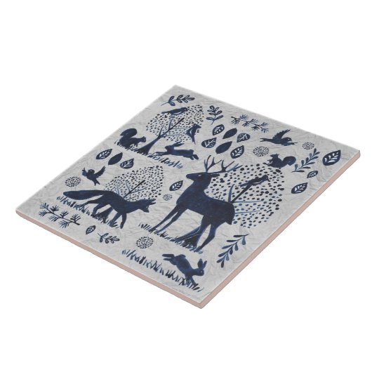 Vintages Blaues und weißes Holz Fliese (Seite)