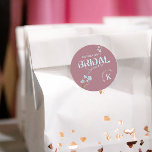 Vintages blaues Wasserfarben-Brautparty Runder Aufkleber