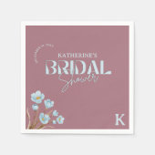 Vintages blaues Wasserfarben-Brautparty Serviette (Vorderseite)