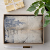 Vintages blaues Wasserzeichen Seidenpapier (Geschenk)