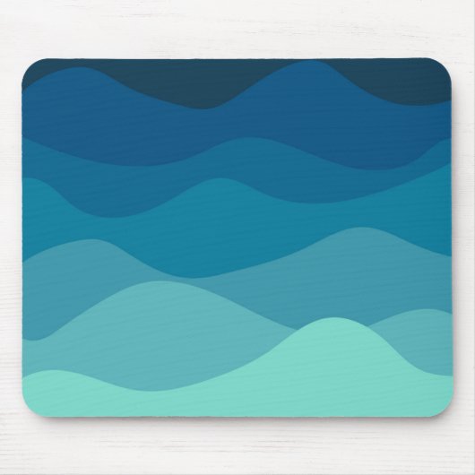 Vintages blaues Wavy-Muster Mousepad (Vorne)
