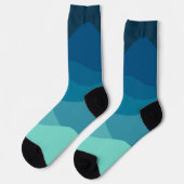 Vintages blaues Wavy-Muster Socken (Linkes Detail)