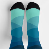 Vintages blaues Wavy-Muster Socken (Oben)