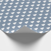 Vintages Blaues Weihnachtsbaummuster Geschenkpapier (Ecke)
