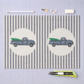 Vintages blaues Weihnachtsbaumtruckpapier Seidenpapier (Handwerk)