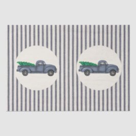 Vintages blaues Weihnachtsbaumtruckpapier Seidenpapier